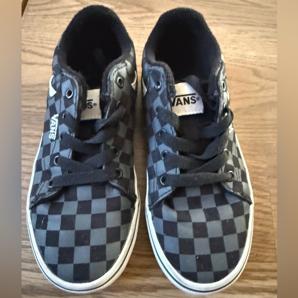 Vans Kids Black and Gray Checkered Sneakers